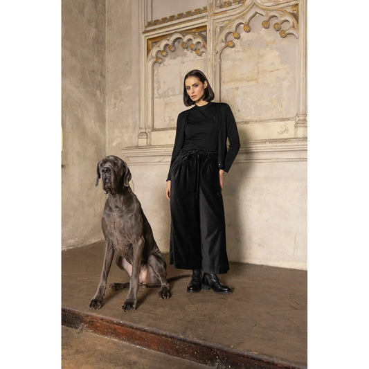 Meg By Design Harriet Cotton Velvet Trouser - Black