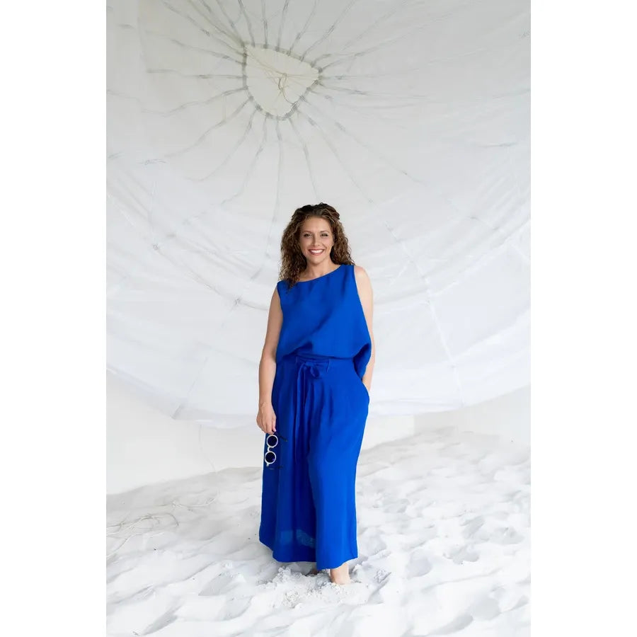 Meg By Design Harriet Linen Pant - Cobalt