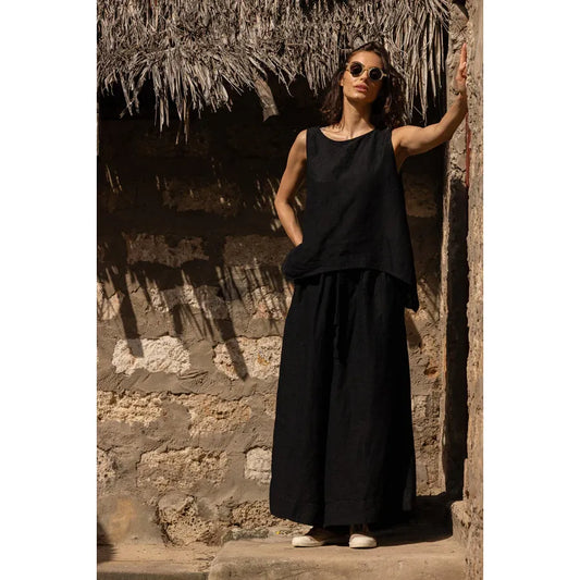 Meg By Design Harriet Linen Trousers - Black