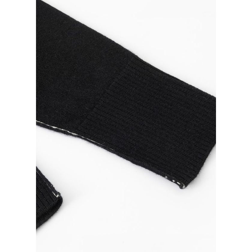 Aleger Cashmere Seam Detail Cardi 145 - Black