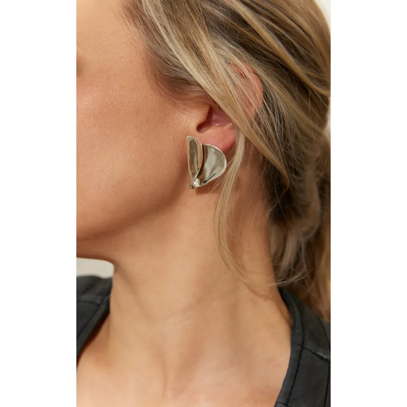 Jacquie Starr Folded Hearts Studs - Large
