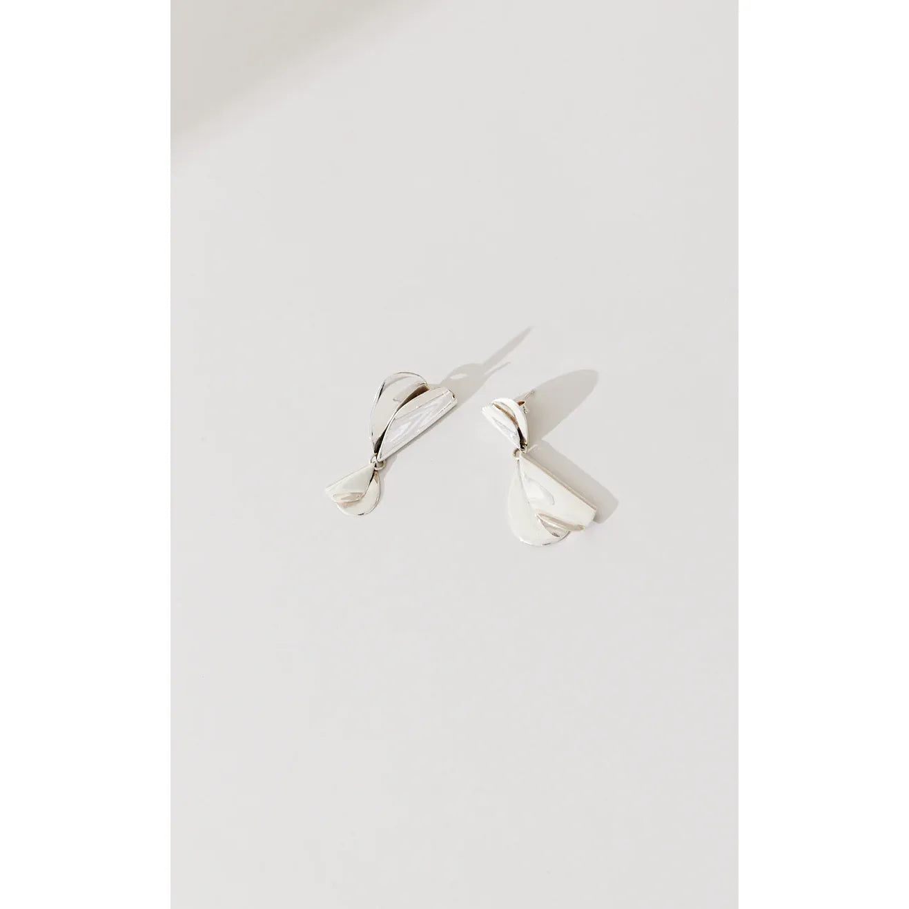 Jacquie Starr Folded Hearts Asymmetrical Drop Earrings
