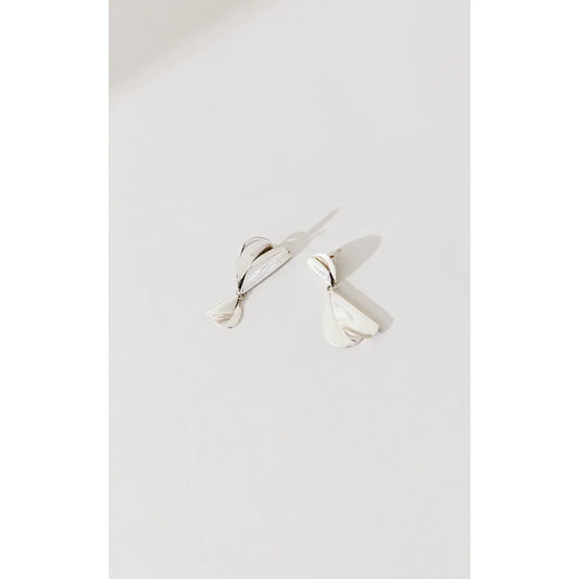 Jacquie Starr Folded Hearts Asymmetrical Drop Earrings