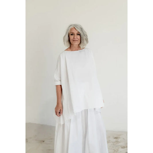 Meg By Design Manon Cotton Top - White