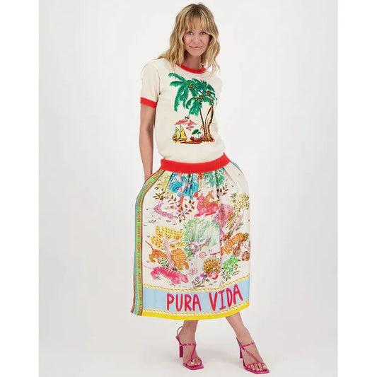 Me 369 Nora Cotton Shirt - Palm Tree