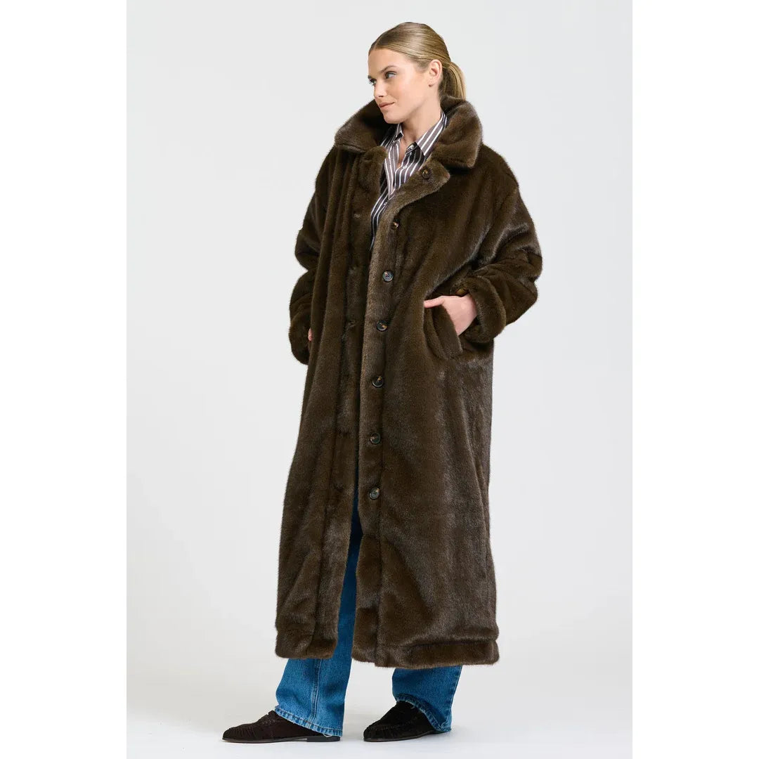 Shirty Lech Reverso Long Coat - Tan/Brown