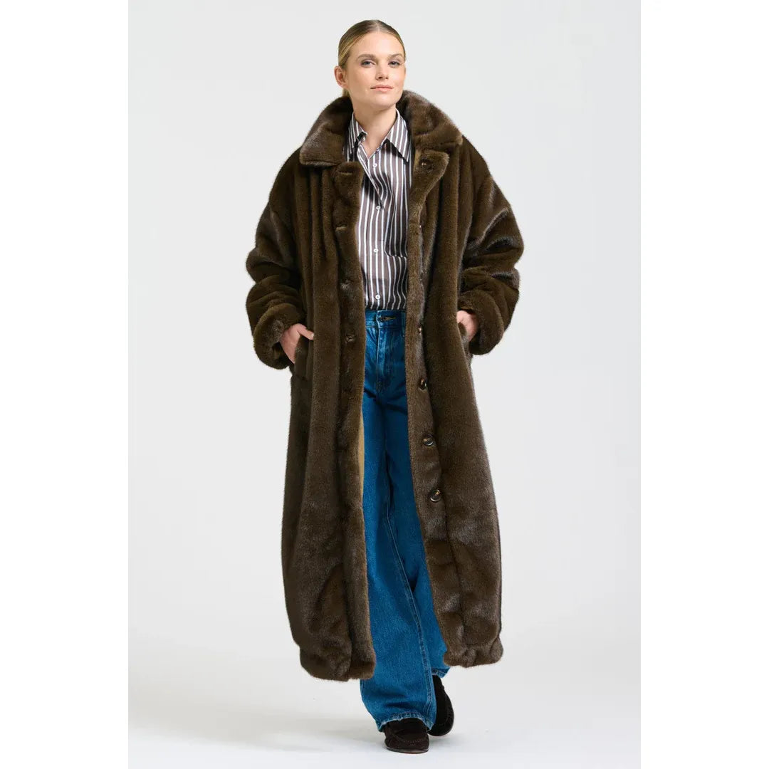 Shirty Lech Reverso Long Coat - Tan/Brown