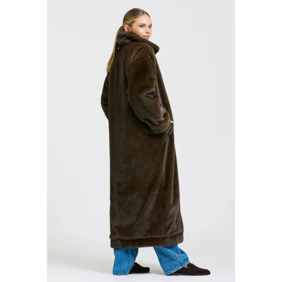 Shirty Lech Reverso Long Coat - Tan/Brown