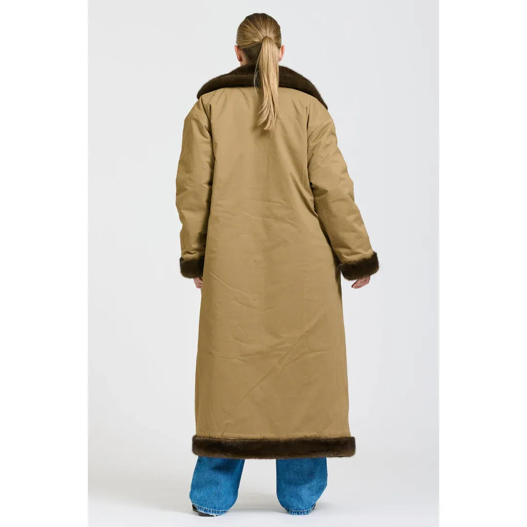 Shirty Lech Reverso Long Coat - Tan/Brown