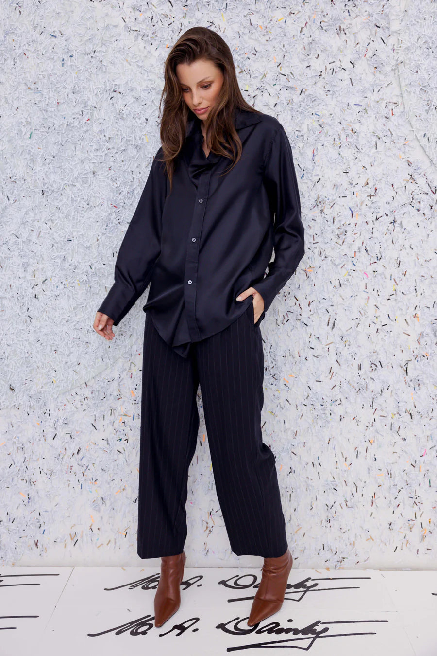 M.A Dainty Tower Pant - Navy Stripe