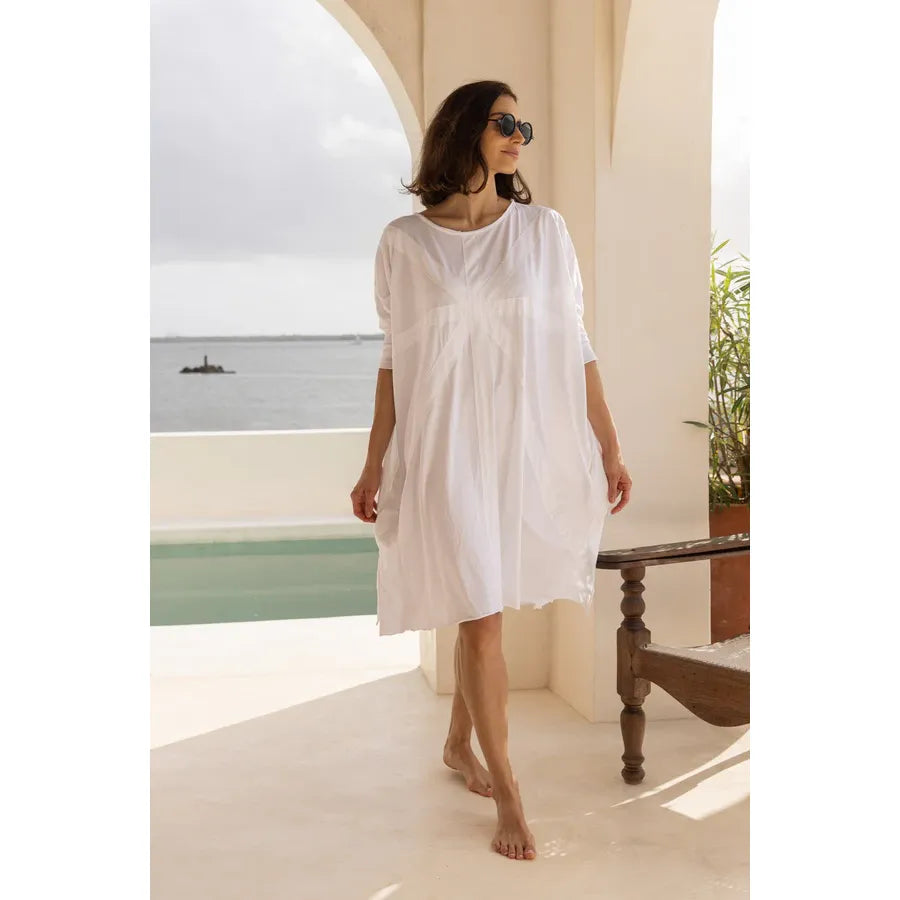 Meg By Design Union Cotton Tunic - White