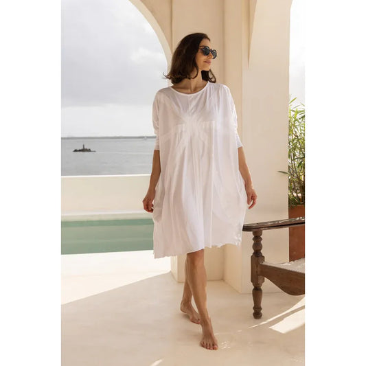 Meg By Design Union Cotton Tunic - White