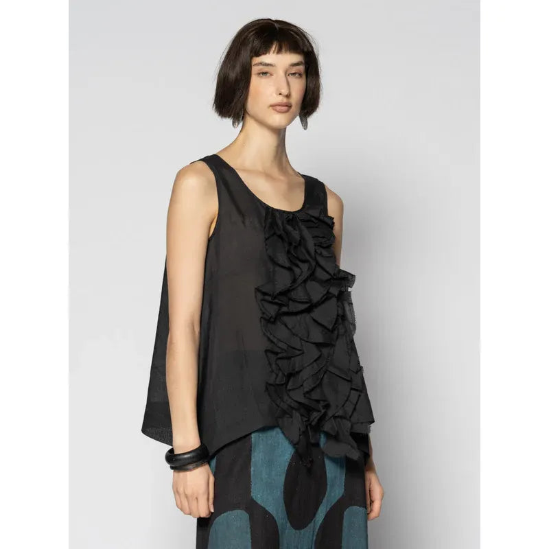 Dogstar Sumi Frill Top - Black